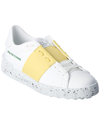 Valentino Rockstud Bicolor Laceless Low-top Sneakers In White