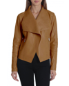 Bagatelle Drape Faux Leather & Faux Suede Jacket In Nocolor