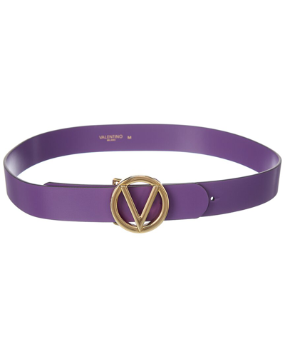Valentino By Mario Valentino Bessy Gold Leather Belt In  display picture 2