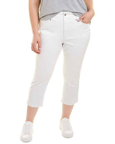 Nydj Plus High-rise Marilyn Ankle Release Hem Optic White Jean