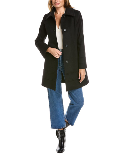 Fleurette Tailored Wool Coat In Black
