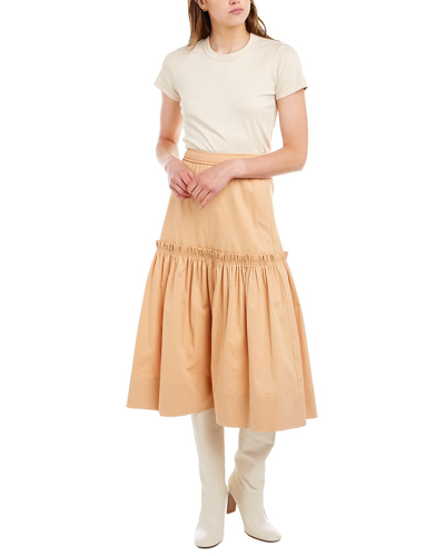 A.l.c Louisa Midi Skirt In Beige