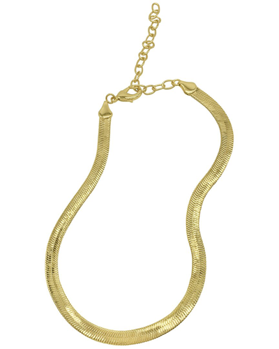 Adornia 14k Plated Herringbone Snake Chain Necklace In Yellow
