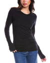 James Perse Round Neck Longsleeved T-shirt In Black