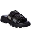 Bottega Veneta Flash Leather Dual-buckle Flat Sandals In Black