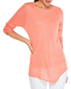 Nic + Zoe Nic+zoe Petite Featherweight Angle Linen-blend Sweater In Nocolor
