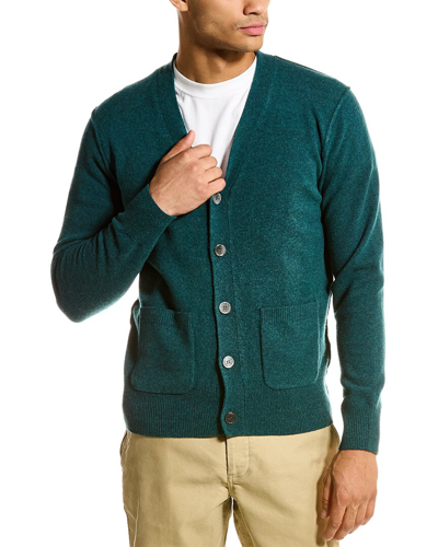 Alex Mill Reverse Seam Wool Cardigan In Green