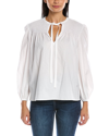 Derek Lam 10 Crosby Austin Smocked Top Blouse In White