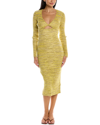 Derek Lam 10 Crosby Geovana Cutout Marled Ribbed-knit Midi Dress In Yellow