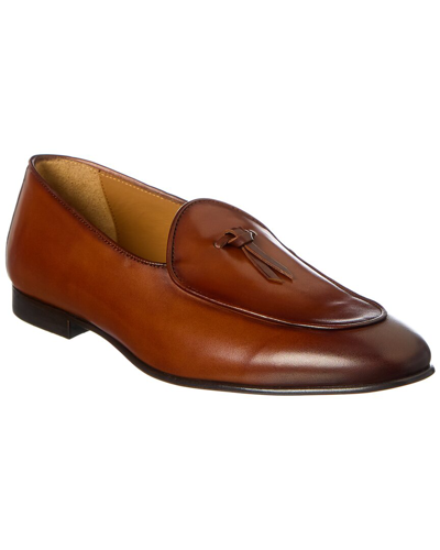 Antonio Maurizi Tassel Leather Loafer In Brown