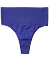 Yummie Gaia High Waist Bikini Bottom Swimsuit In Blue