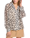 Alexia Admor Mila Collared Blouse In Brown