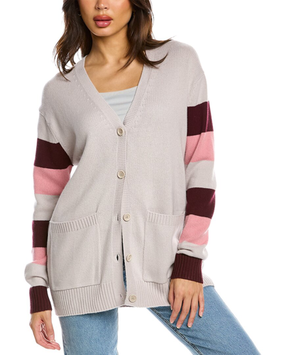 Chinti & Parker Striped Wool And Cashmere-blend Cardigan In Grey