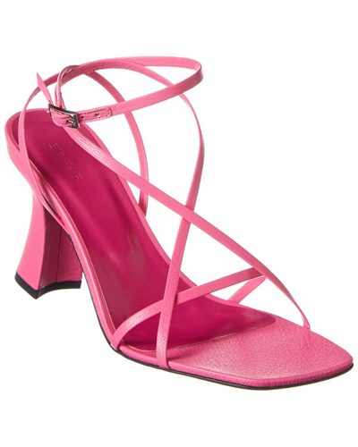 By Far Women's Kersti Square-toe Neon Leather Sandals In Pink