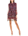 DONNA RICCO TIE-NECK SHIFT DRESS