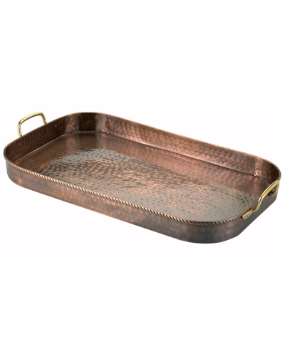Old Dutch 24in Hammered Antique Copper Oblong Tray In Nocolor