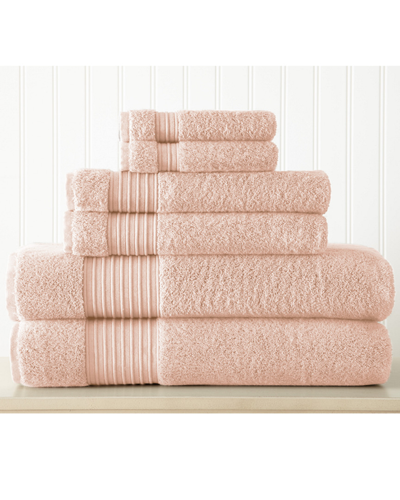Modern Threads Allure 6pc Turkish Cotton Towel Set In Pink