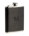 Shop Bey-berk 6oz Monogrammed Stainless Steel Black Leather Flask (a-z)