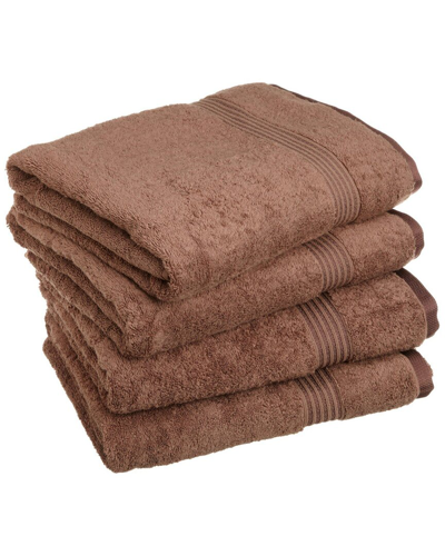 Superior Solid Absorbent 4pc Bath Towel Set In Brown