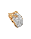 Swarovski Guardian Stainless Steel Rose Gold-plated And Crystal Interlocking Band Ring