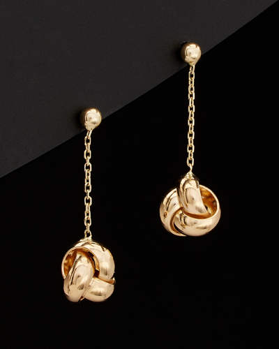 Italian Gold 14k  Love Knot Drop Earrings In Nocolor