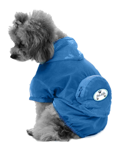 Pet Life The Ultimate Waterproof Thunder Paw Adjustable Zippered Folding Travel Dog Raincoat In Nocolor