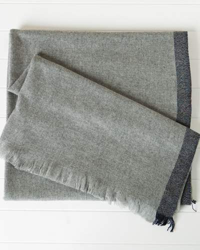 Belle Epoque Lightweight Cashmere Border Throw In Gray