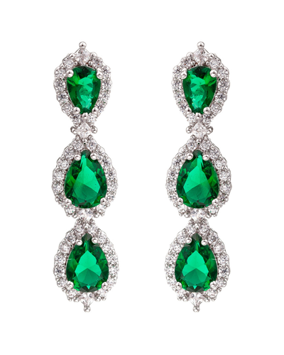 Eye Candy La Luxe Collection Cz Tier Drop Earrings In Green