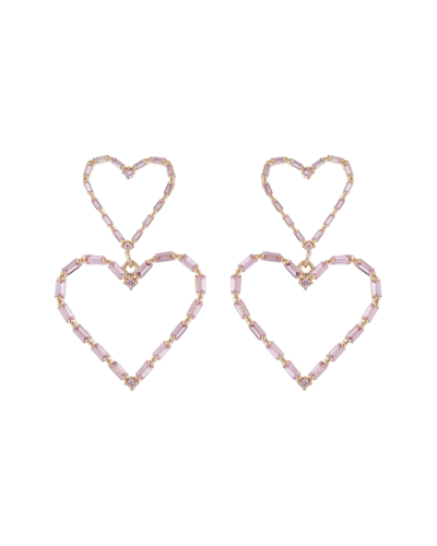 Eye Candy La Eye Candy Los Angeles Luxe Collection 14k Plated Cz Heart Drop Earrings In Nocolor
