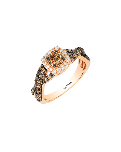 Le Vian 14k Rose Gold 1.11 Ct. Tw. White & Brown Diamond Ring
