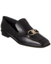 Ferragamo Gancini Moccasin Love Shoes In Black