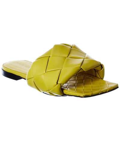 Bottega Veneta The Lido Intrecciato Leather Sandal In Green