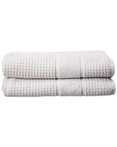 Apollo Towels Turkish Waffle Terry Set Of 2 Bath Towels In Silver