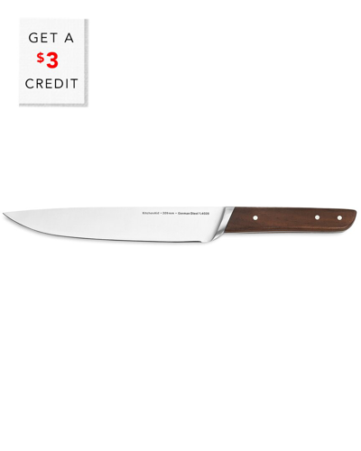 Kitchenaid Wood Handle Slicing Knife With $3 Credit In Brown