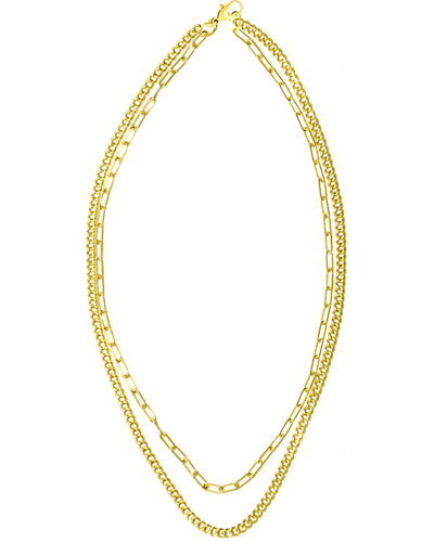 Adornia 14k Over Silver Layered Necklace In Nocolor