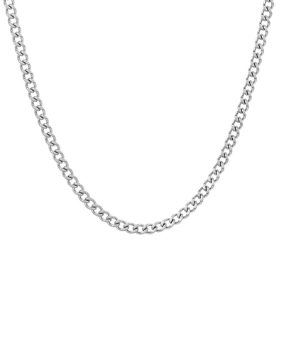 Adornia Rhodium Plated Cuban Chain Necklace In Nocolor