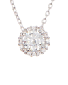 Adornia White Rhodium Plated Swarovski Crystal Halo Necklace