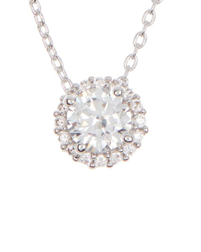 ADORNIA ADORNIA RHODIUM-PLATED HALO NECKLACE