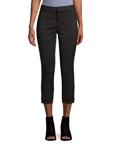 Saks Fifth Avenue Collection Knit Straight-leg Cropped Pants In Black