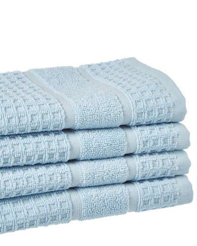 APOLLO TOWELS APOLLO TOWELS SET OF 4 TURKISH WAFFLE TERRY WASHCLOTHS