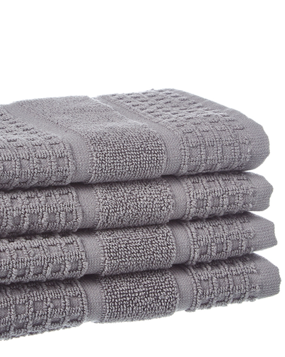 Apollo Towels Set Of 4 Turkish Waffle Terry Washcloths In Nocolor
