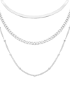 ADORNIA ADORNIA STAINLESS STEEL LAYERED CHAIN NECKLACE
