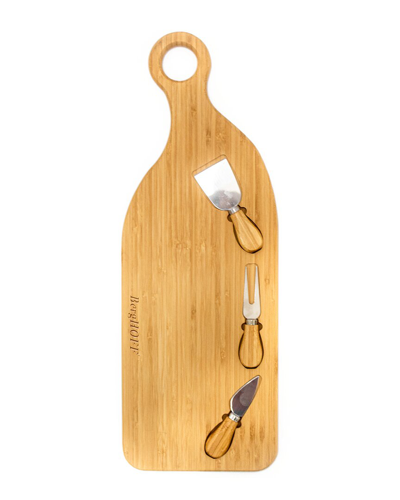 Berghoff Bamboo 4pc Paddle Cheese Board Set With 3 Tools In Nocolor