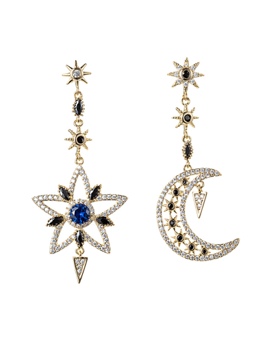 Eye Candy La Women's Luxe Crystal Star & Moon Drop Earrings In Neutral