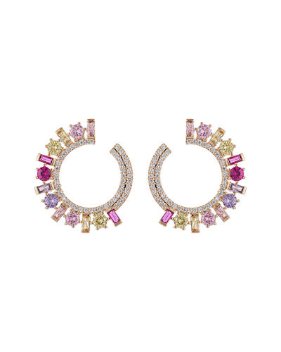 Eye Candy La Luxe Collection 18k Plated Cz Loop Earrings In Nocolor
