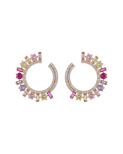 Eye Candy La Luxe Collection 18k Plated Cz Loop Earrings