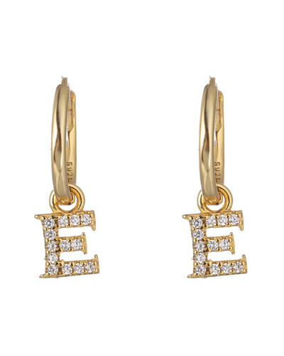 Eye Candy La Women's Luxe Collection 14k Gold Plated & Cubic Zirconia Huggie Earring In Letter E