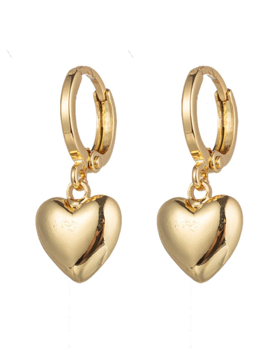 Eye Candy La Luxe Collection 24k Plated Cz Mini Heart Earrings In Nocolor