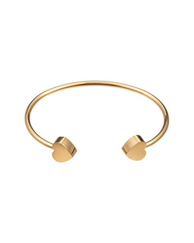Eye Candy La Luxe Collection 14k Plated Double Heart Cuff Bracelet