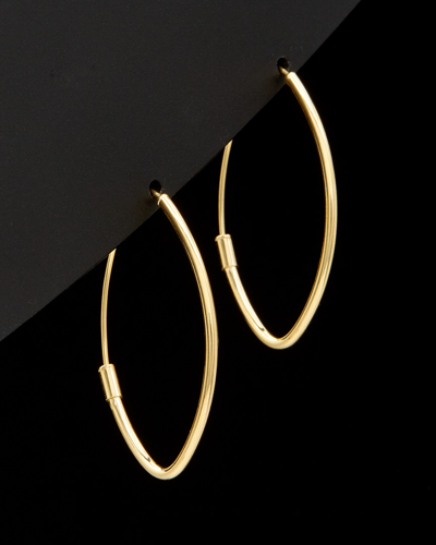 Italian Gold 14k  Marquise Hoops In Nocolor